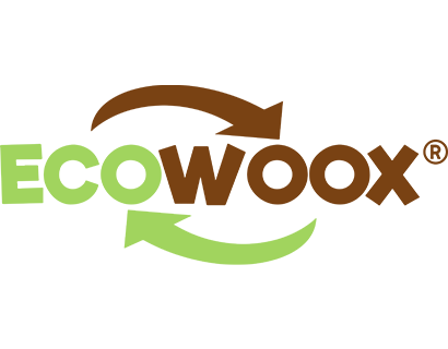 eco-woox-logo@2x Logotipo ECOWOOX con flechas circulares en verde y marrón que representan