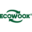 Logotipo corporativo de ECOWOOX con diseño circular de flechas