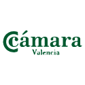 Logotipo Cámara Valencia en color verde con diseño tipográfico estilizado.
