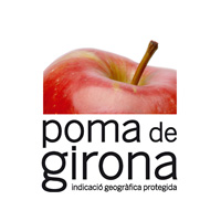 Logotipo Poma de Girona con manzana roja y el texto ‘Indicació Geogràfica Protegida