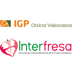 Logotipos de IGP Cítricos Valencianos e Interfresa, Asociación Interprofesional de la Fresa Andaluza